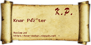 Knar Péter névjegykártya